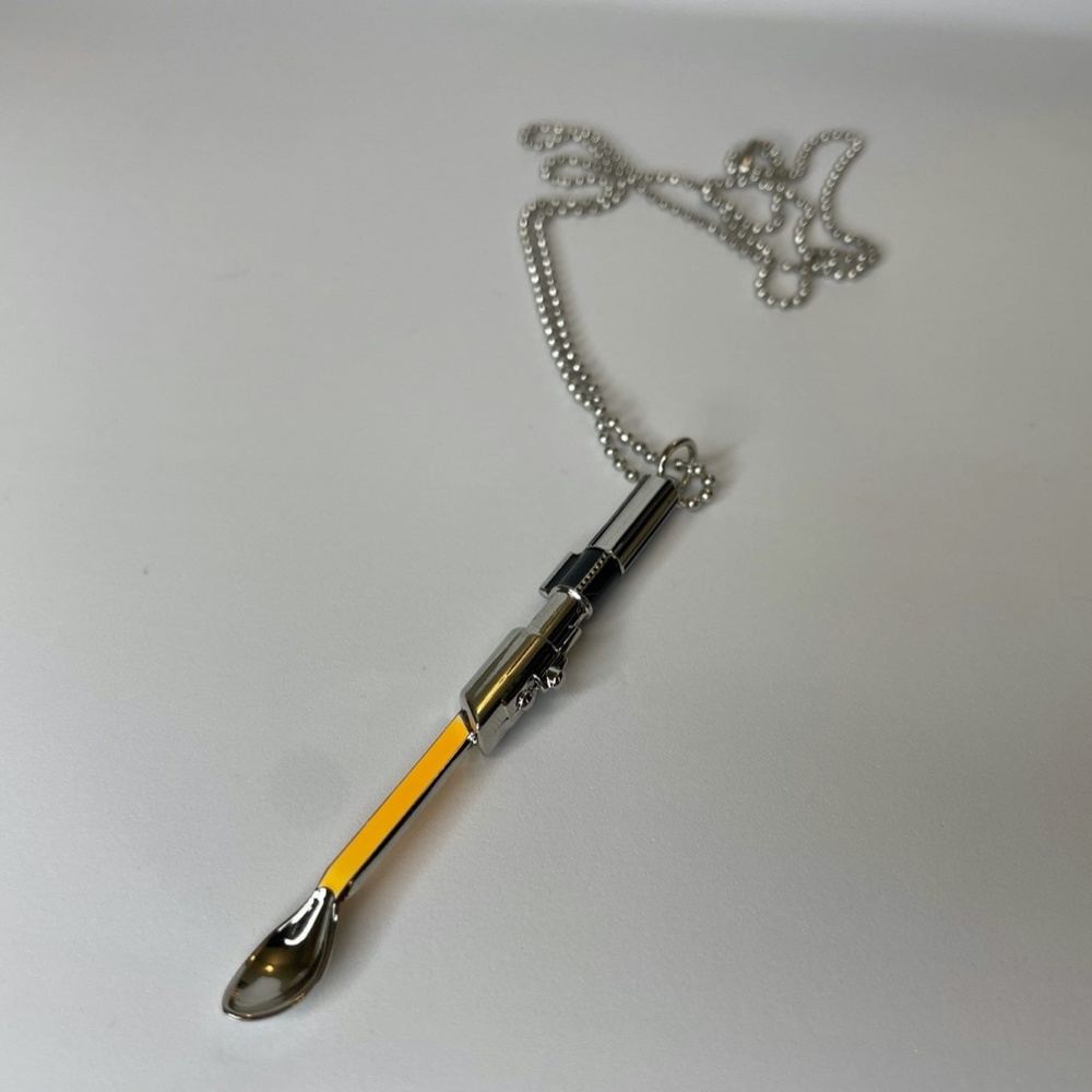 Mini spoon necklace Star Wars inspired Light Saber small tiny spoon pendant glow